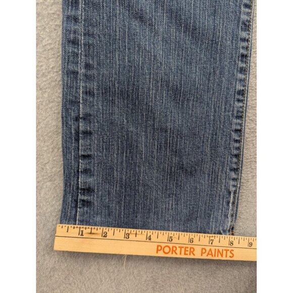 Lucky Brand Jeans Womens 6 28 Blue Sundown Jean Dungarees Flare Distressed USA - Picture 7 of 16